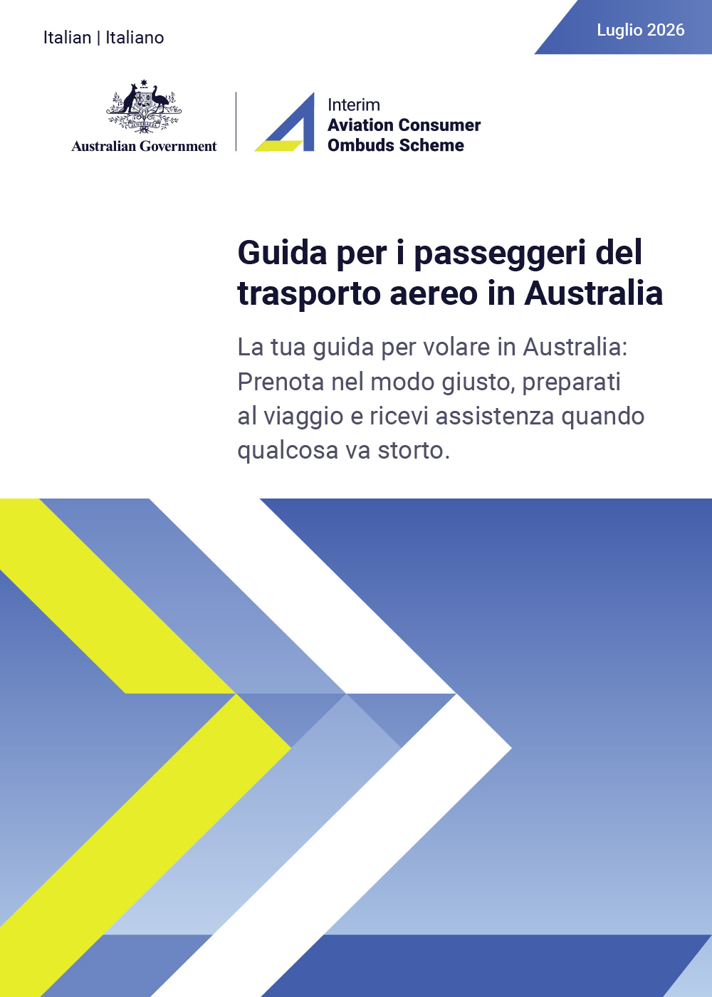 ACOS Australian Air Passenger Travel Guide – short version – Italiano (Italian)