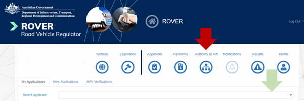 rover screenshot highlighting the authority to act option