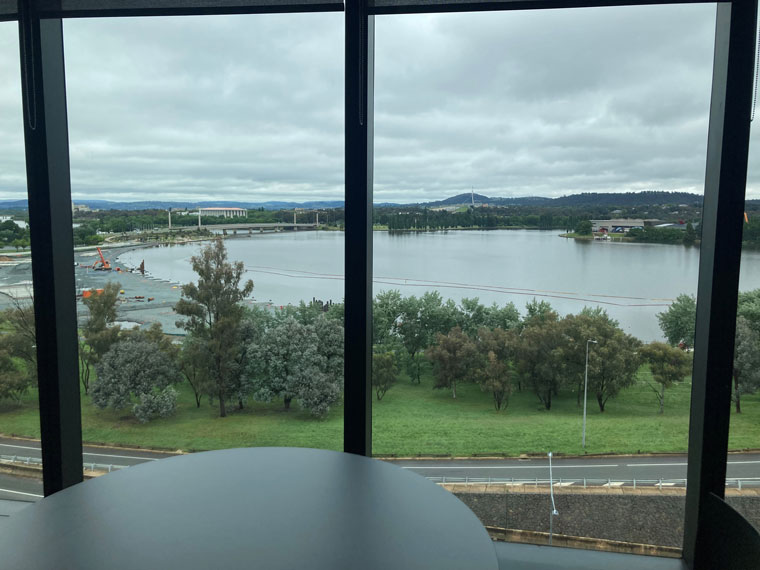 view from office kitchen
