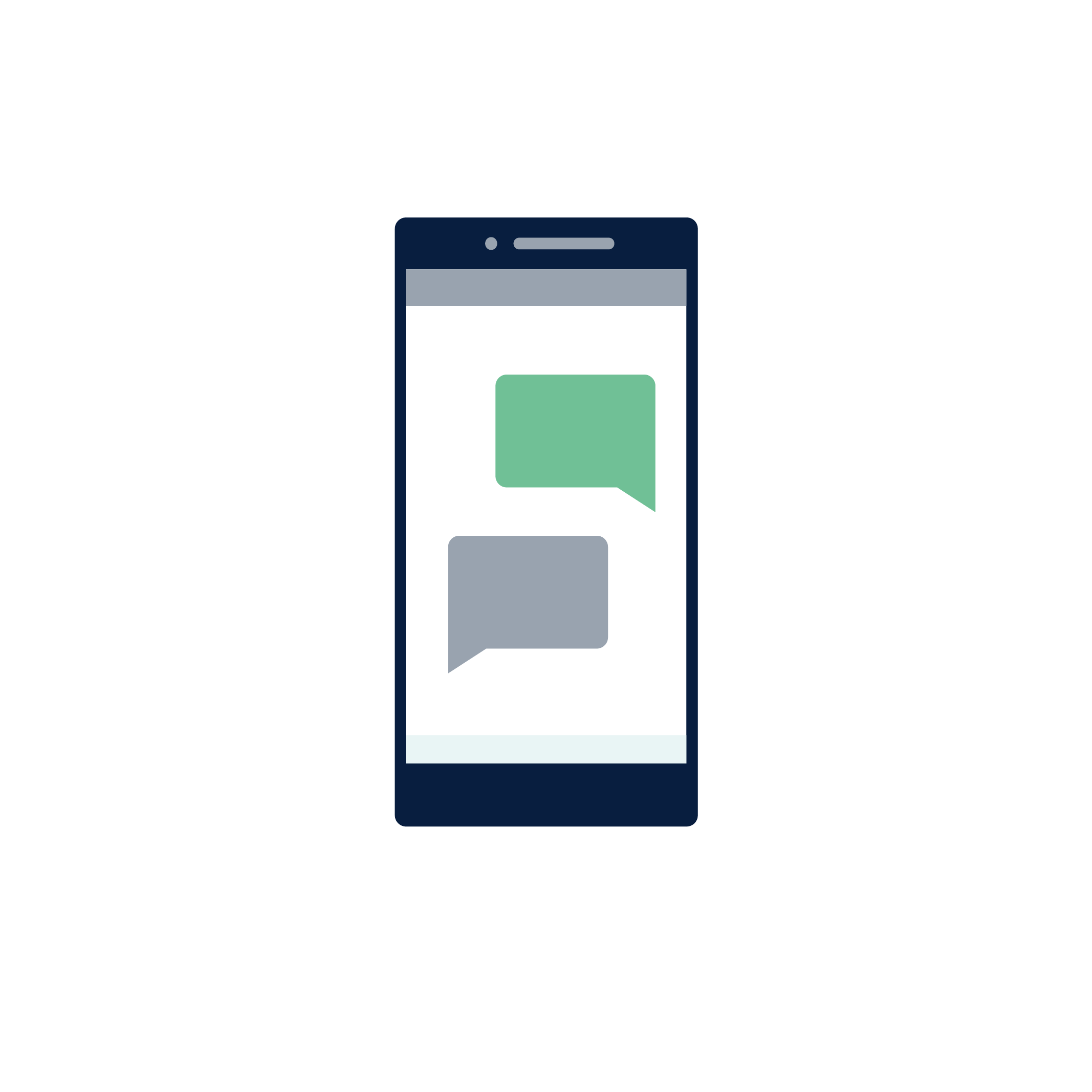 mobile device with comment box icons