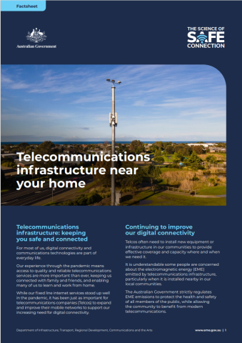 Telecommunications near your home fact sheet cover