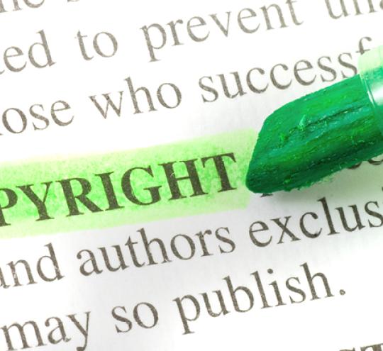 Copyright word highlighted in green.