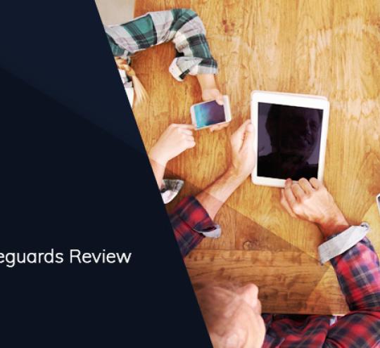 Part B Consumer Safeguards Review - Family around a table on various electronic devices