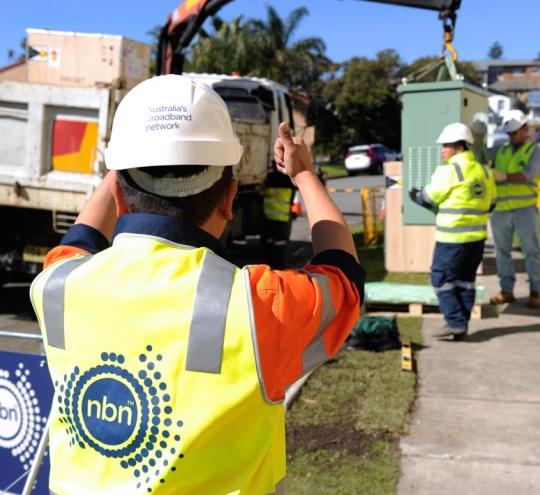NBN workers carrying out construction tasks