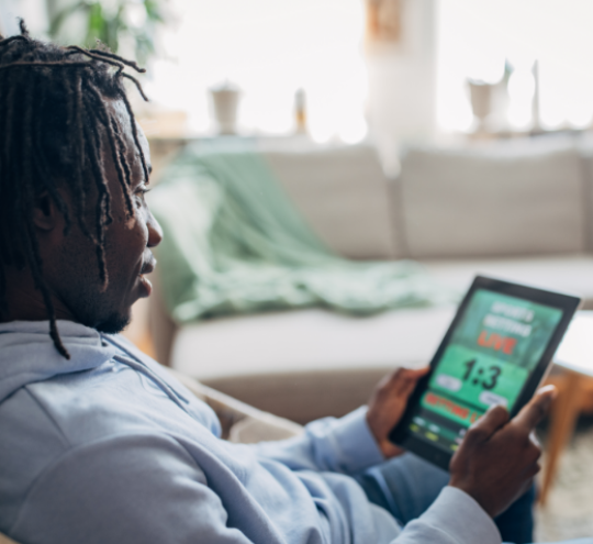 Person looking at a tablet