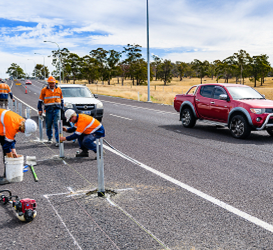Roadworks indicative of Black Spot Program