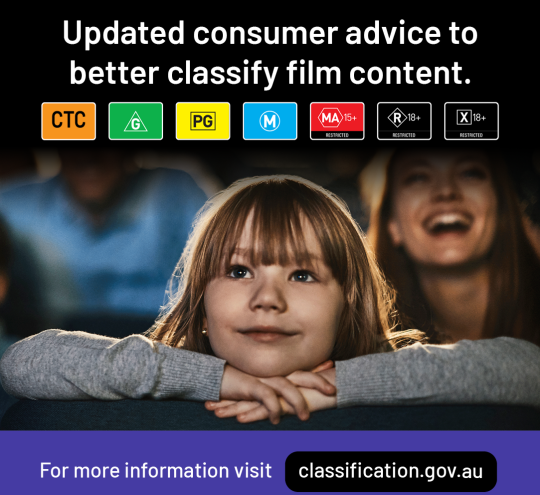 Updated consumer advice to better classify film content. For more information visit www.classification.gov.au.