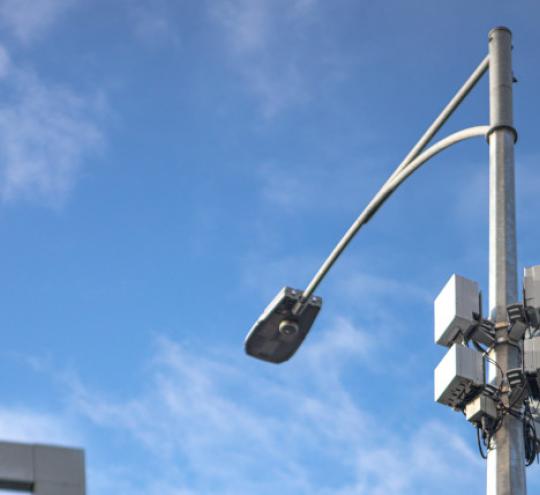 EME device mounted on a lamp post