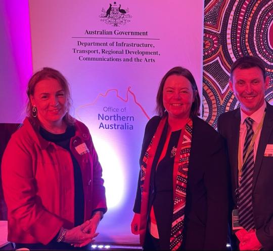 Pictured left to right: Linda Lee (Office of Northern Australia), Hon Madeleine King MP (Minister for Northern Australia), Craig Doyle and Stephen Land (both from the Northern Australia Infrastructure Facility)