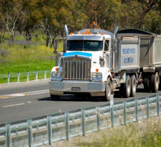 Truck driving on regional NSW road