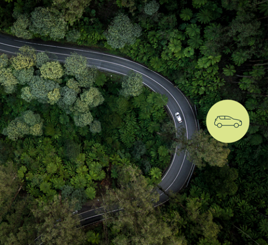 Aerial view of a road.
