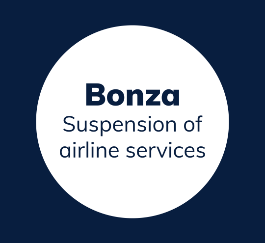 Bonza suspension of air services
