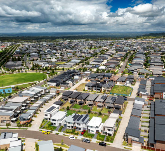 Suburb with new houses