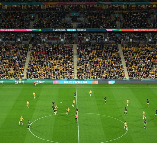Matildas playing football at the Asian Cup