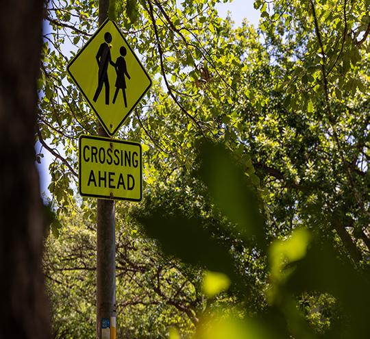 pedestrian crossing ahead sign