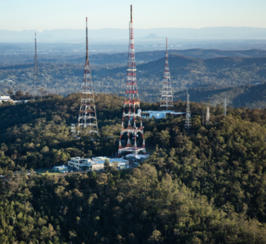 TV towers on top of Mt Coot-tha, Brisbane.