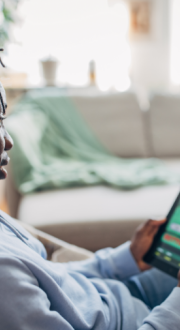 Person looking at a tablet