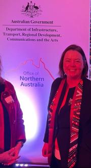 Pictured left to right: Linda Lee (Office of Northern Australia), Hon Madeleine King MP (Minister for Northern Australia), Craig Doyle and Stephen Land (both from the Northern Australia Infrastructure Facility)