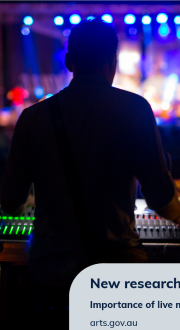 Audio mixer working during a live concert.