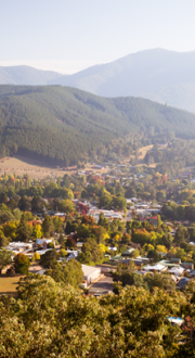 View over Bright on an Autumn morning.