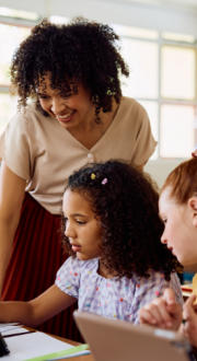 teacher with students