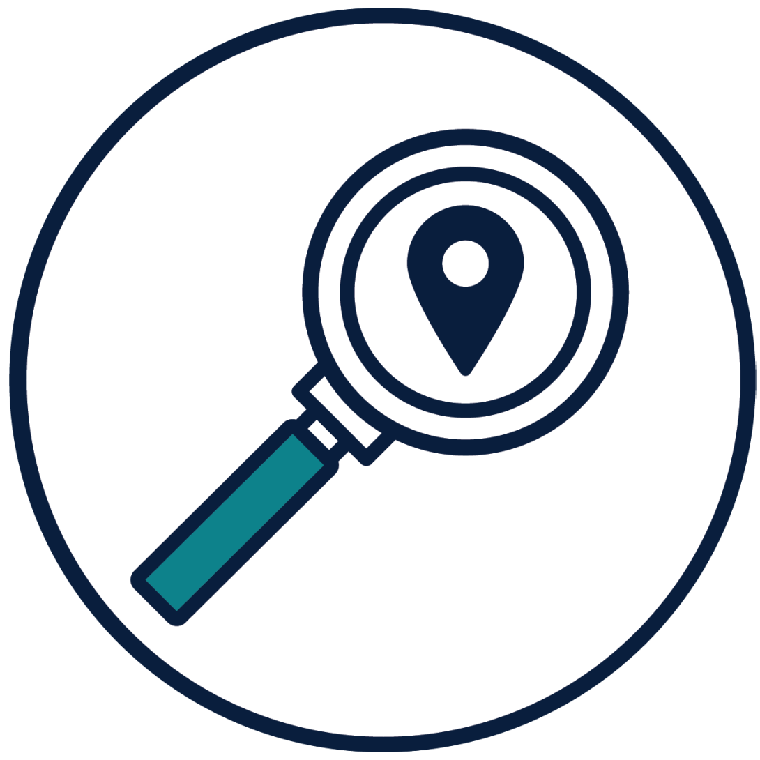Cartoon image of a magnifying glass.
