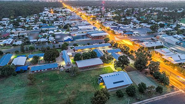 Aerial photo of Hay town.