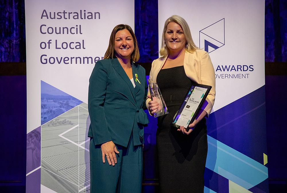 Shire of Manjimup accepting their award for Women in Local Government from the Hon Kristy McBain MP, Minister for Regional Development, Local Government and Territories and Minister for Emergency Management