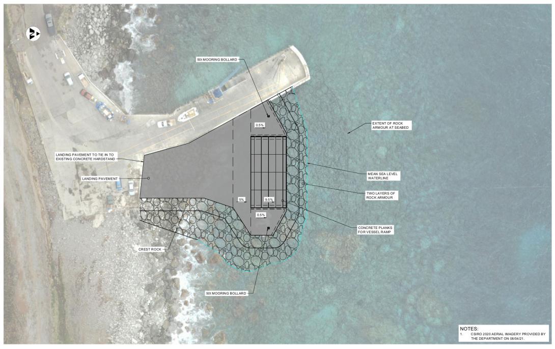 Design of a temporary landing structure at Cascade Port. Design of a temporary landing structure at Cascade Port.