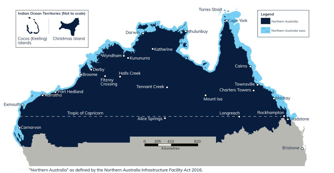Map of northern Australia